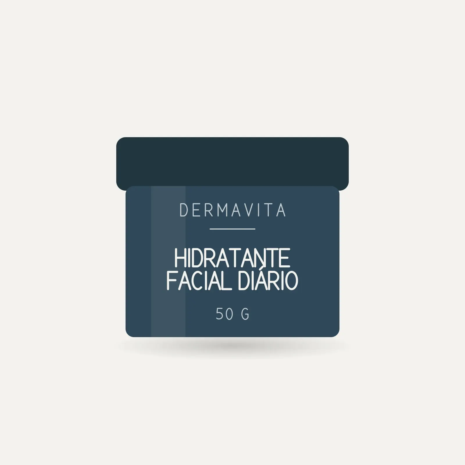 Pote de hidratante facial diário Dermavita, 50 gramas.