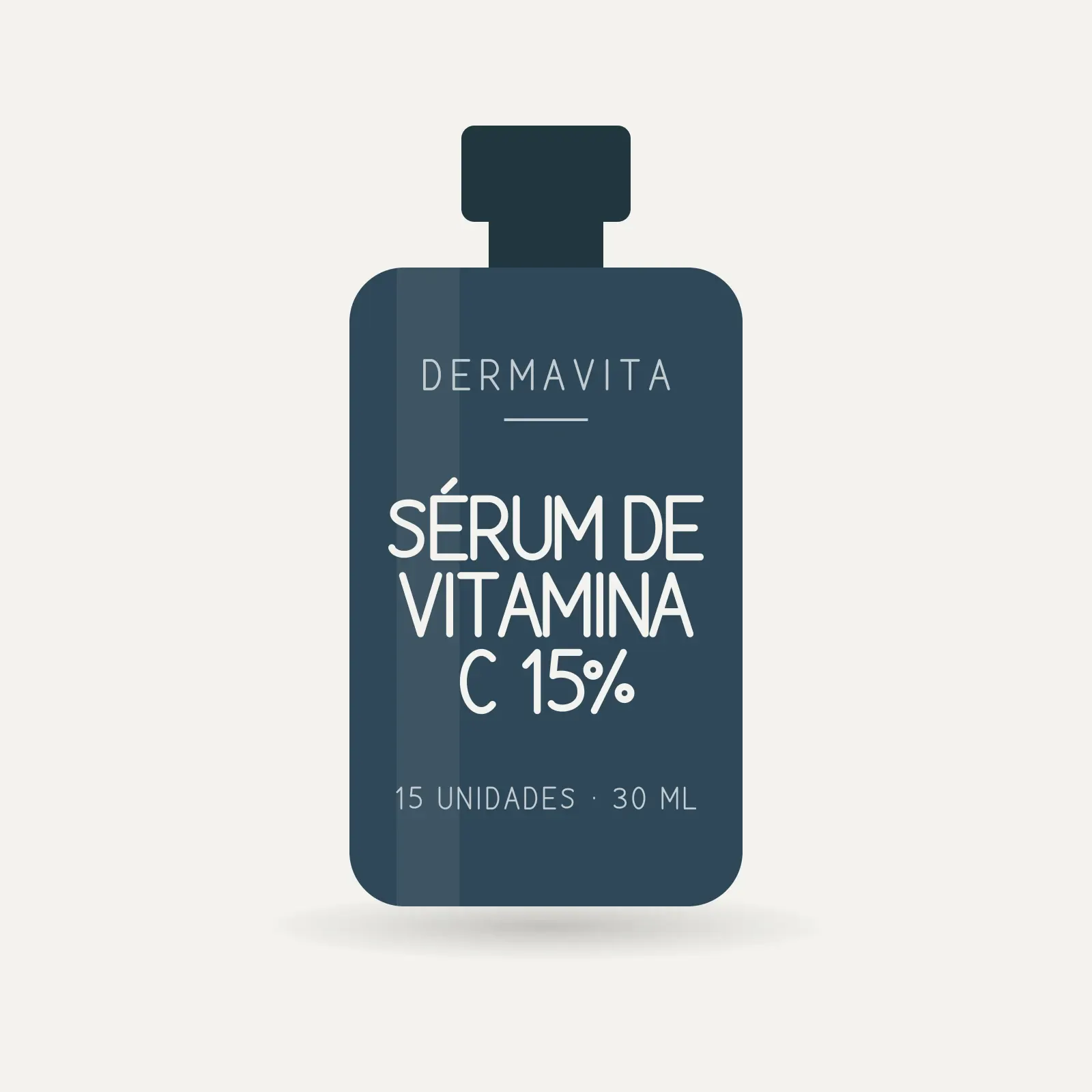 Frasco conta-gotas de sérum de vitamina C 15% Dermavita, 30 ml.