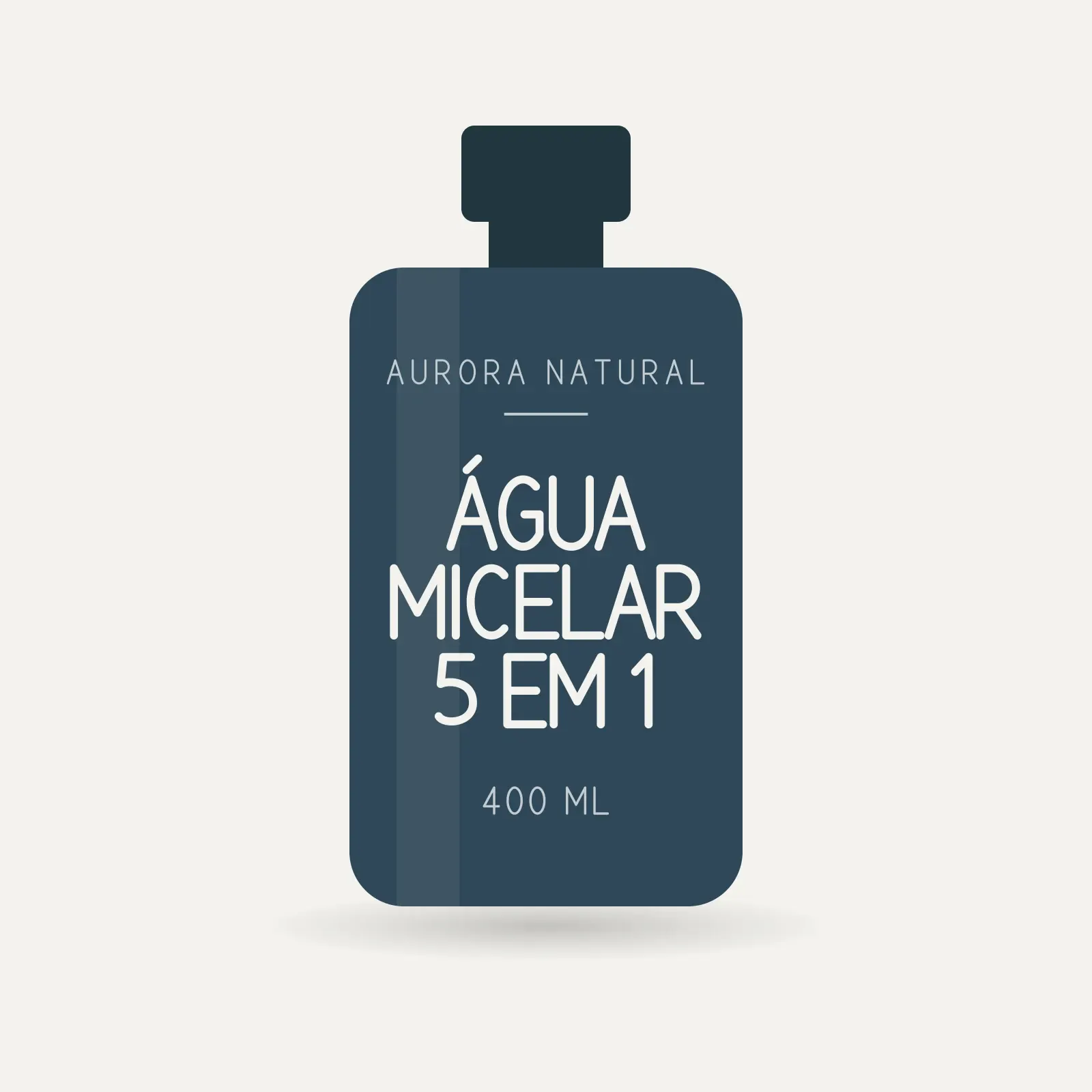Frasco de água micelar 5 em 1 Aurora Natural, 400 ml.