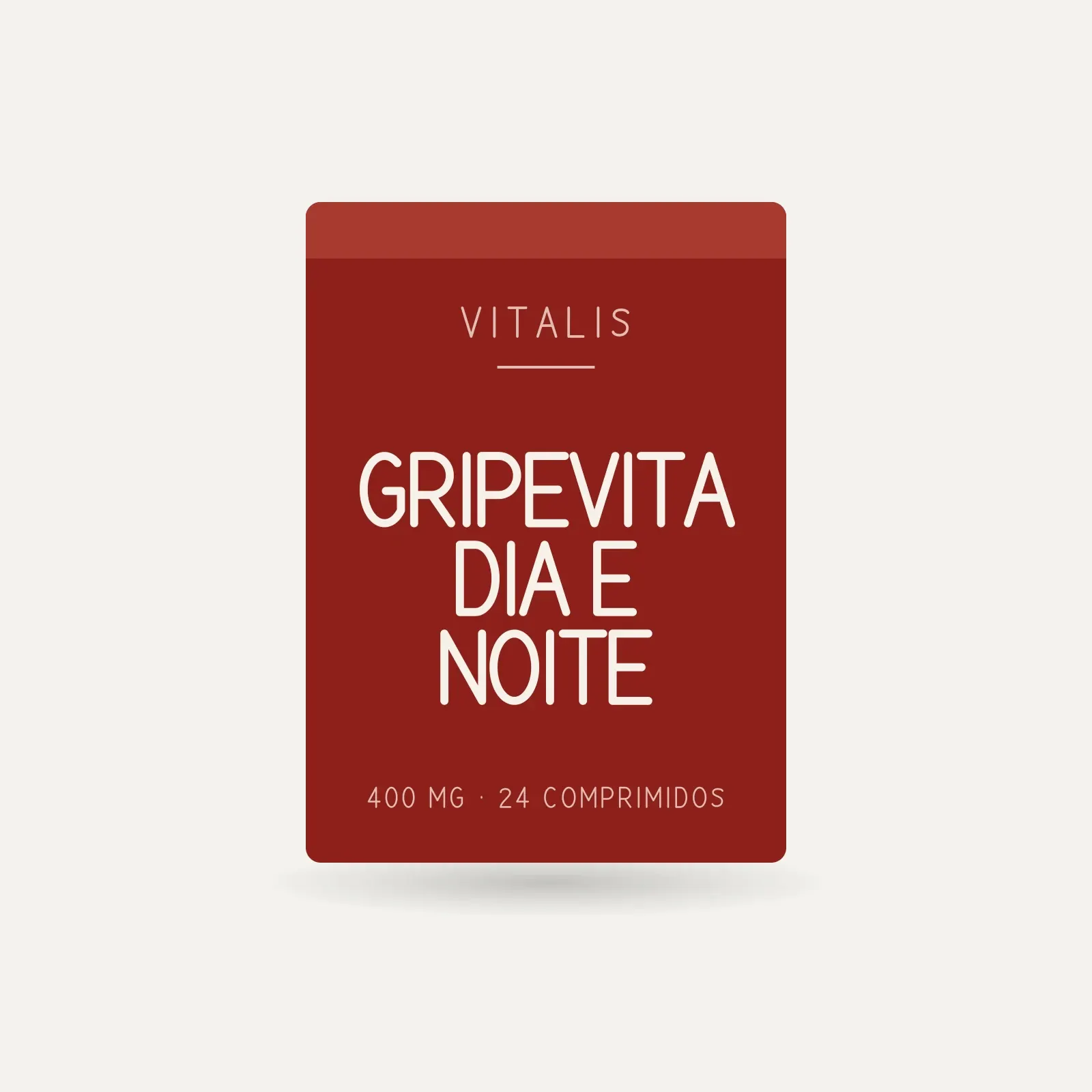 Caixa de Gripevita Dia e Noite com 24 comprimidos, marca Vitalis.