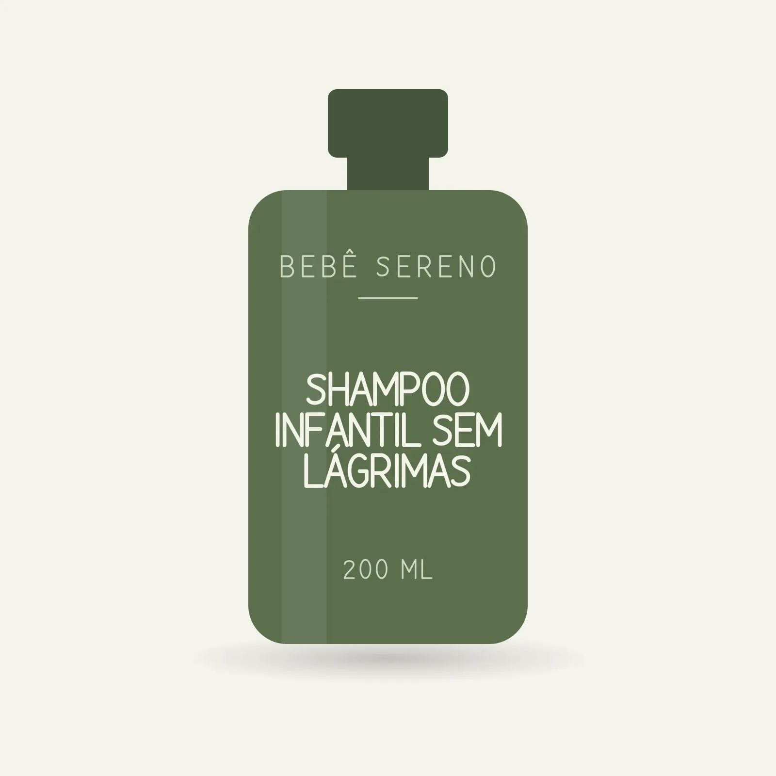 Frasco de shampoo infantil sem lágrimas Bebê Sereno, 200 ml.